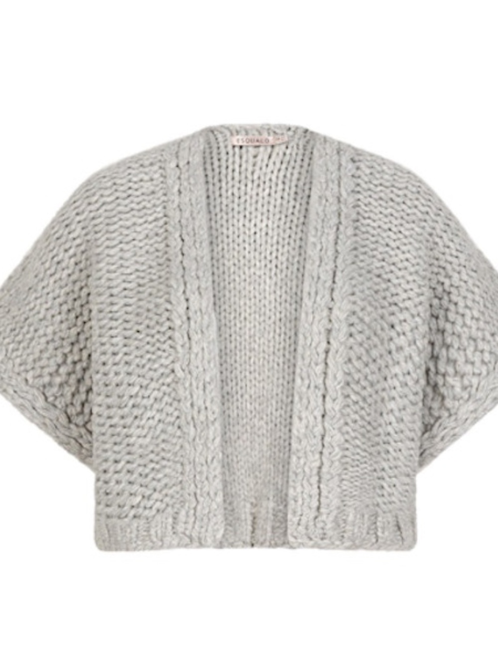 EsQualo Gilet Cardigan / Chunky Knit Gilet Cardigan in Light Grey Size XS/S